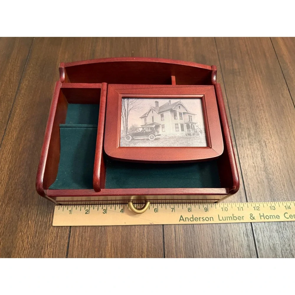 Classic Treasures Mahogany Finish Jewelry Chest Photo Frame Lid SAWJB901